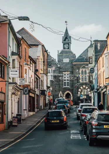 Canol tref Aberteifi. 