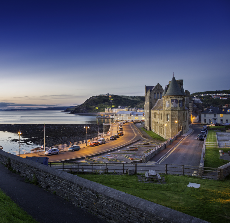 Blick auf Aberystwyth vom Constitution Hill aus.