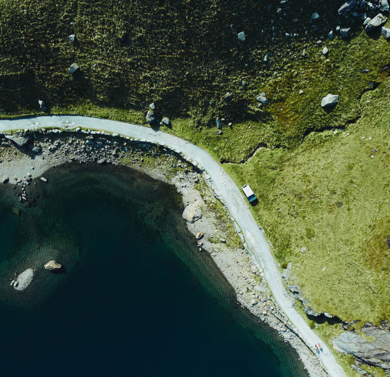 Llyn Llydaw, Eryri, o'r awyr